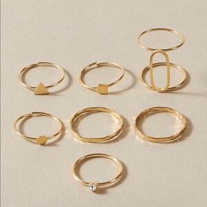 gold 3/$30 7pc Geometric Ring Set